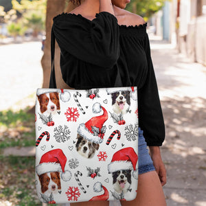Border Collie Merry Christmas Tote Bag