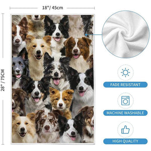 A Bunch Of Border Collies Kitchen Towel