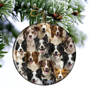 A Bunch Of Border Collies Porcelain/Ceramic Ornament