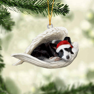 Border collie Sleeping Angel Christmas Ornament