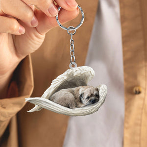 Border terrier1Sleeping Angel Acrylic Keychain