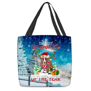 Boston Terrier Christmas Tote Bag