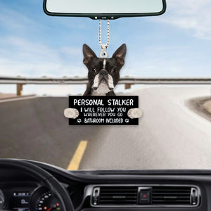 Boston Terrier Personal Stalker Car Hanging Ornament