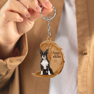 Boston Terrier Forever In My Heart Flat Acrylic Keychain