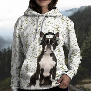 Great Music With Boston Terrier Unisex Hoodie