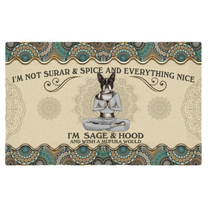 Wish A Mufuka Would-Boston Terrier Doormat
