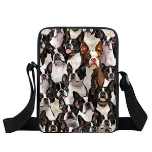 A Bunch Of Boston Terriers Oxford Cloth Zipped Messenger Bag