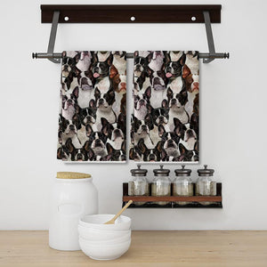A Bunch Of Boston Terriers Kitchen Towel