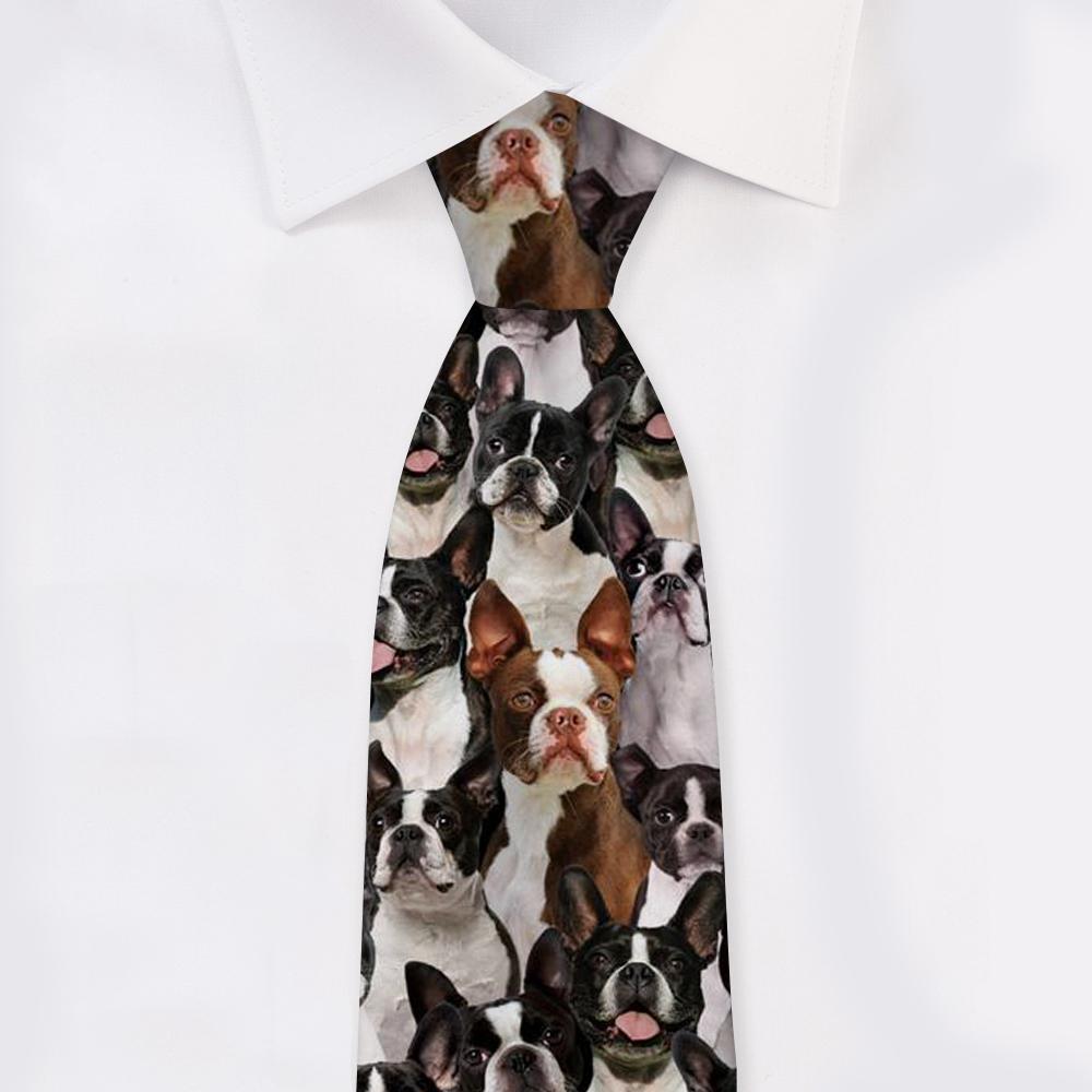 A Bunch Of Boston Terriers Tie For Men/Great Gift Idea For Christmas