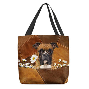 Boxer1 Holding Daisy All Over Printed Tote Bag