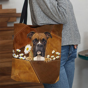 Boxer1 Holding Daisy All Over Printed Tote Bag