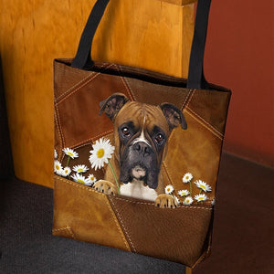 Boxer1 Holding Daisy All Over Printed Tote Bag