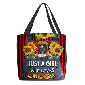 Boxer-Just A Girl Who Loves Dog Tote Bag