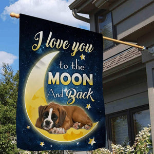 Boxer I Love You To The Moon And Back Garden Flag