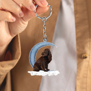 Boykin Spaniel On The Moon Flat Acrylic Keychain