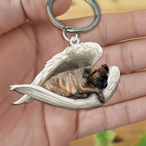 Brindle Boxer1 Sleeping Angel Acrylic Keychain