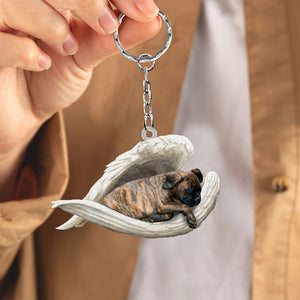 Brindle Boxer1 Sleeping Angel Acrylic Keychain