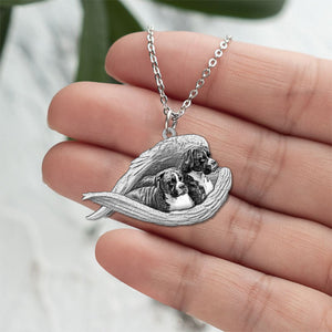 Brindle Boxer Sleeping Angel Necklace