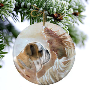 New Release -Bull Dog With God Porcelain/Ceramic Ornament