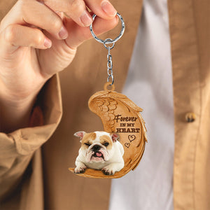 Bulldog Forever In My Heart Flat Acrylic Keychain