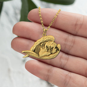 Bulldog Sleeping Angel Necklace