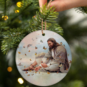 God Surrounded By Butterflies Porcelain/Ceramic Ornament
