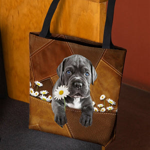 Cane Corso Holding Daisy All Over Printed Tote Bag