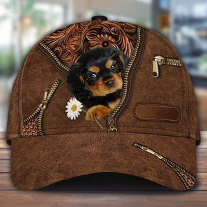 Cavalier King Charles Spaniel Holding Daisy Unisex Cap