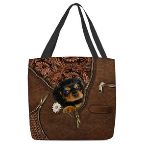 Cavalier King Charles Spaniel Holding Daisy Tote Bag