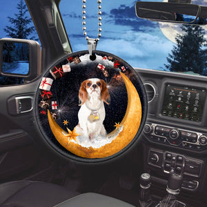 Cavalier King Charles Spaniel Fashion Moon Car Hanging Ceramic Ornament