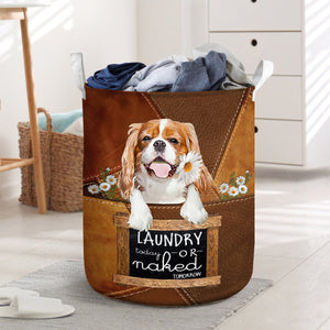Cavalier King Charles Spaniel06 Laundry Today Or Naked Tomorrow Laundry Basket