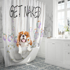 Cavalier King Charles Spaniel06 Get Naked Daisy Shower Curtain