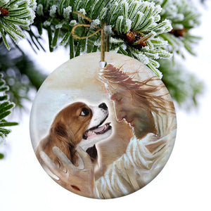 New Release -Cavalier King Charles Spaniel With God Porcelain/Ceramic Ornament