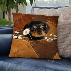 Cavalier King Charles Spaniel 2 Holding Daisy Pillow Case