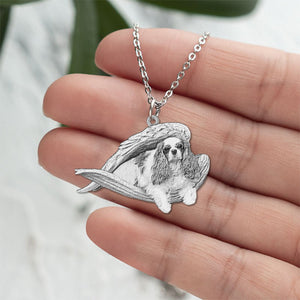 Cavalier King Charles Spaniel Sleeping Angel Necklace