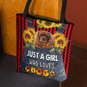 Cavalier King Charles Spaniel_002-Just A Girl Who Loves Dog Tote Bag