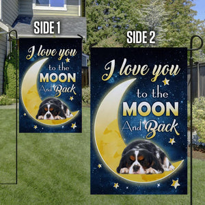 Cavalier King Charles Spaniel I Love You To The Moon And Back Garden Flag