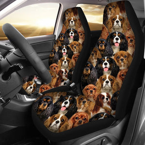 A Bunch Of Cavalier King Charles Spaniels Car Seat Cover