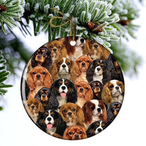 A Bunch Of Cavalier King Charles Spaniels Porcelain/Ceramic Ornament