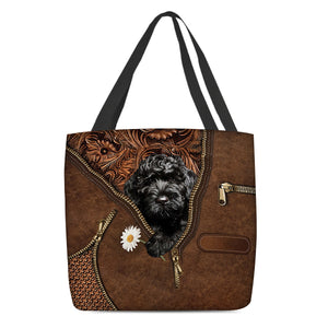 Cavapoo Holding Daisy Tote Bag