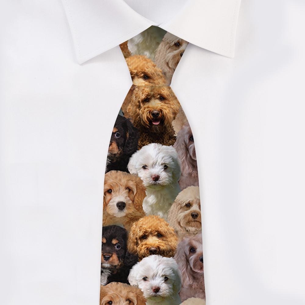 A Bunch Of Cavapoos Tie For Men/Great Gift Idea For Christmas