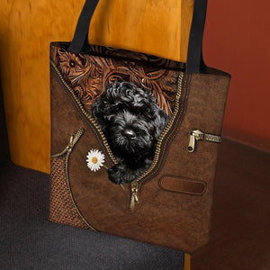 Cavapoo Holding Daisy Tote Bag
