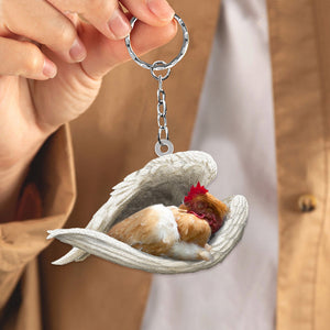 Chicken Sleeping Angel Acrylic Keychain