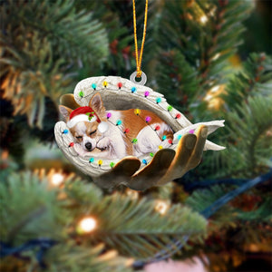 Chihuahua Sleeping Angel In God Hand Christmas Ornament