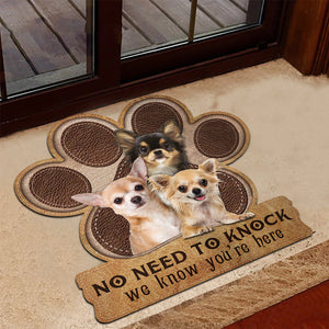 Chihuahua No Need To Knock We Know You're Here Custom Doormat
