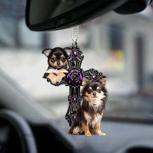 Chihuahua07 Pray For God Car Hanging Ornament