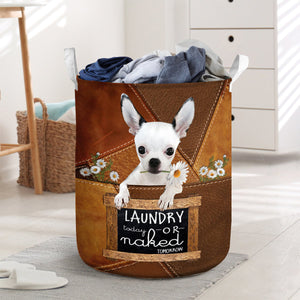 Chihuahua 2 Laundry Today Or Naked Tomorrow Laundry Basket