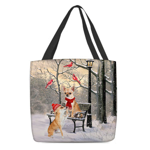 Chihuahua Hello Christmas/Winter/New Year Tote Bag