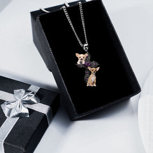 Chihuahua 2 Pray For God Stainless Steel Necklace