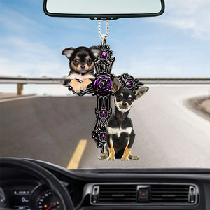 Chihuahua 3 Pray For God Car Hanging Ornament